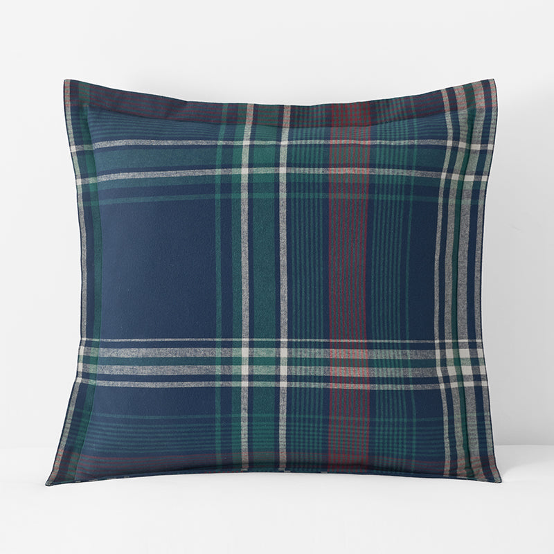 Classic Plaid Ultra-Cozy Cotton Flannel Sham - Winter Plaid, Euro,Winter Plaid