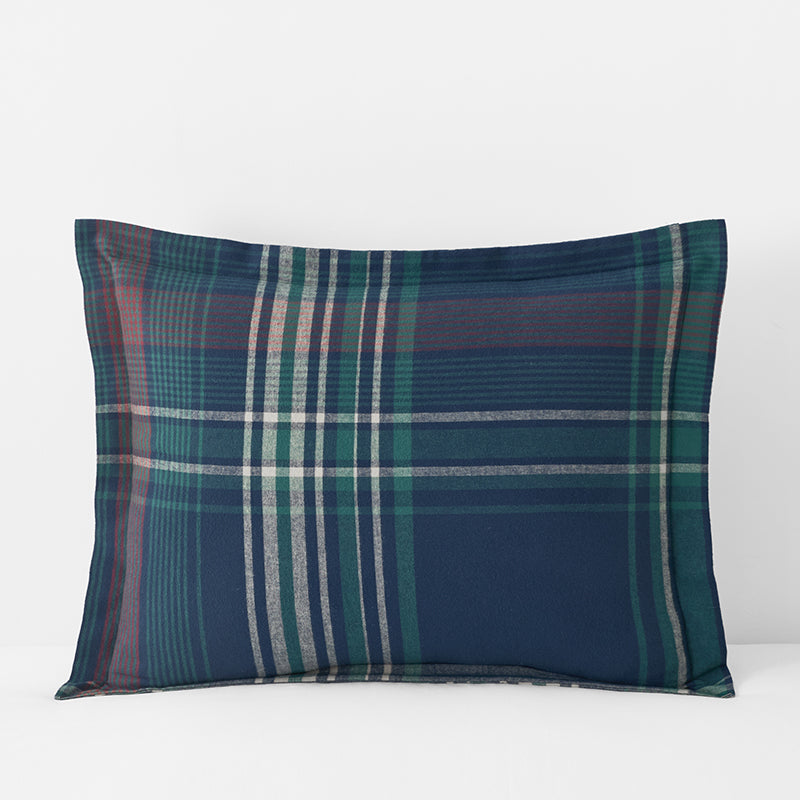 Classic Plaid Ultra-Cozy Cotton Flannel Sham - Winter Plaid, Standard,Winter Plaid
