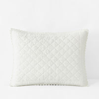 Vintage Eyelet Quilted Sham - White, Standard,White