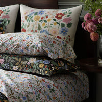 Strawberry Fields Classic Cool Cotton Percale Fitted Bed Sheet - White Multi, Queen,White Multi