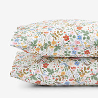 Strawberry Fields Classic Cool Cotton Percale Pillowcase Set - White Multi, Standard,White Multi