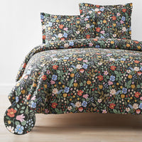 Strawberry Fields Classic Cool Cotton Percale Duvet Cover - Black Multi, Twin/Twin XL,Black Multi