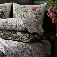 Strawberry Fields Classic Cool Cotton Percale Duvet Cover - Black Multi, Twin/Twin XL,Black Multi