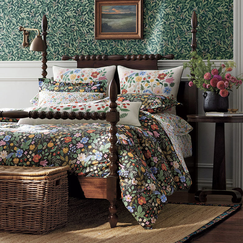Strawberry Fields Classic Cool Cotton Percale Comforter - Black Multi, King/Cal. King,Black Multi