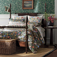 Strawberry Fields Classic Cool Cotton Percale Sham - Black Multi, Standard,Black Multi