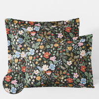 Strawberry Fields Classic Cool Cotton Percale Sham - Black Multi, Standard,Black Multi