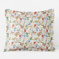Strawberry Fields Classic Cool Cotton Percale Sham - White Multi, Euro,White Multi