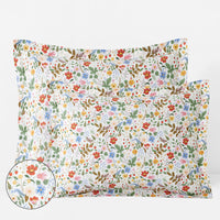 Strawberry Fields Classic Cool Cotton Percale Sham - White Multi, Standard,White Multi