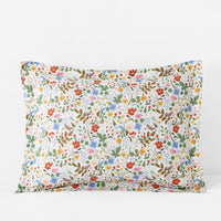 Strawberry Fields Classic Cool Cotton Percale Sham - White Multi, Standard,White Multi