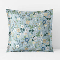 Strawberry Fields Classic Cool Cotton Percale Reversible Sham - Slate, Euro,Slate