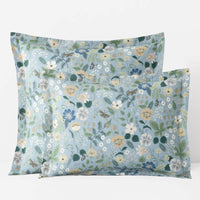 Strawberry Fields Classic Cool Cotton Percale Reversible Sham - Slate, Standard,Slate