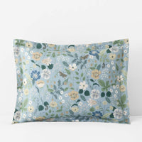 Strawberry Fields Classic Cool Cotton Percale Reversible Sham - Slate, Standard,Slate