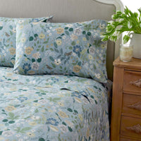 Strawberry Fields Classic Cool Cotton Percale Bed Sheet Set - Slate, Twin,Slate