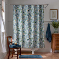 Strawberry Fields Classic Cool Cotton Percale Shower Curtain - Slate,Slate