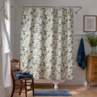 Strawberry Fields Classic Cool Cotton Percale Shower Curtain - Beige,Beige