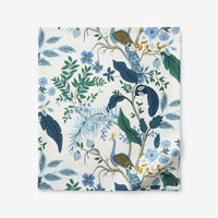 Peacock Classic Smooth Sateen Flat Bed Sheet - Ivory Multi, Twin/Twin XL,Ivory Multi