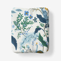 Peacock Classic Smooth Sateen Fitted Bed Sheet - Ivory Multi, Twin,Ivory Multi