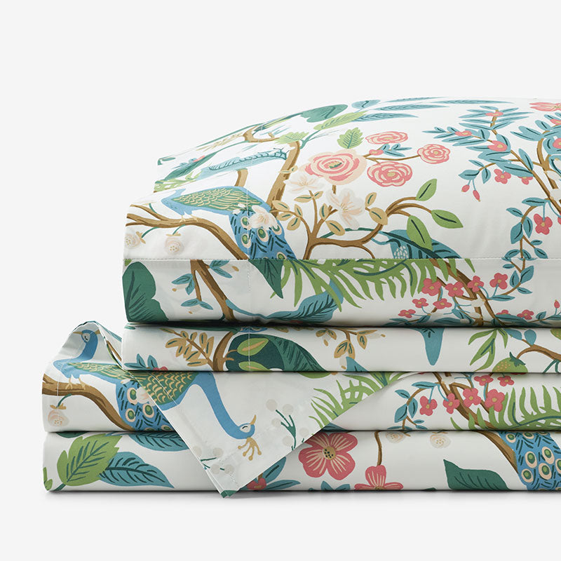 Peacock Classic Smooth Sateen Bed Sheet Set - Cream, Twin,Cream