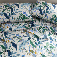 Peacock Classic Smooth Sateen Bed Sheet Set - Ivory Multi, Twin,Ivory Multi