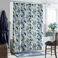 Peacock Classic Smooth Sateen Shower Curtain - Ivory Multi,Ivory Multi