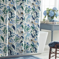 Peacock Classic Smooth Sateen Shower Curtain - Ivory Multi,Ivory Multi