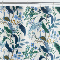 Peacock Classic Smooth Sateen Shower Curtain - Ivory Multi,Ivory Multi