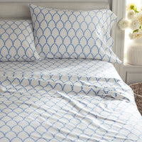 Laurel Classic Smooth Sateen Flat Bed Sheet - Blue, King/Cal King,Blue