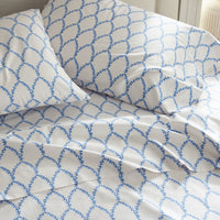 Laurel Classic Smooth Sateen Flat Bed Sheet - Blue, King/Cal King,Blue