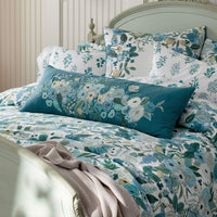 Garden Party Classic Cool Cotton Percale Flat Bed Sheet - Teal, Twin/Twin XL,Teal