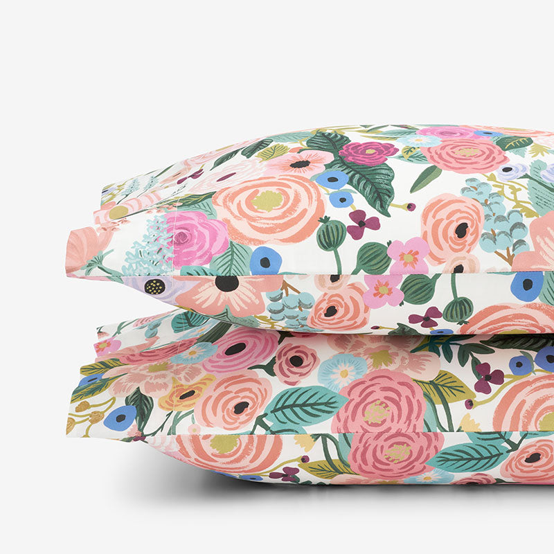 Garden Party Classic Cool Cotton Percale Pillowcase Set - Multi, Standard,Multi