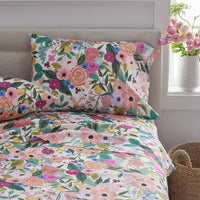Garden Party Classic Cool Cotton Percale Pillowcase Set - Multi, Standard,Multi