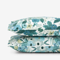 Garden Party Classic Cool Cotton Percale Pillowcase Set - Teal, Standard,Teal