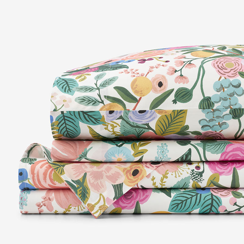 Garden Party Classic Cool Cotton Percale Bed Sheet Set - Multi, Twin,Multi