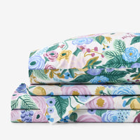 Garden Party Classic Cool Cotton Percale Bed Sheet Set - Lilac, Twin,Lilac