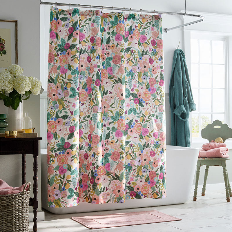 Garden Party Classic Cool Cotton Percale Shower Curtain - Multi,Multi