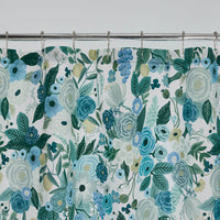 Garden Party Classic Cool Cotton Percale Shower Curtain - Teal,Teal