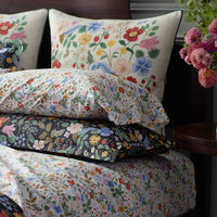 Strawberry Fields Embroidered Decorative Square Pillow Cover - Cream Multi,Cream Multi