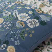 Strawberry Fields Embroidered Decorative Square Pillow Cover - Green,Green