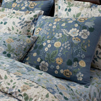 Strawberry Fields Embroidered Decorative Square Pillow Cover - Green,Green