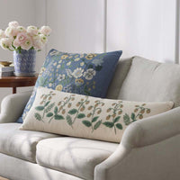Strawberry Fields Embroidered Decorative Square Pillow Cover - Green,Green