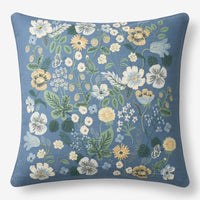 Strawberry Fields Embroidered Decorative Square Pillow Cover - Green,Green