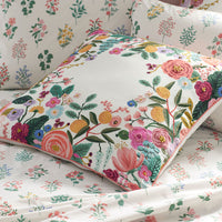 Garden Party Embroidered Decorative Square Pillow Cover - Ivory Multi,Ivory Multi