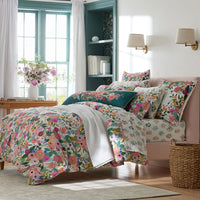 Garden Party Embroidered Decorative Square Pillow Cover - Ivory Multi,Ivory Multi