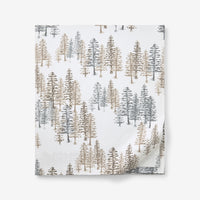Holiday Print Classic Ultra-Cozy Cotton Flannel Flat Bed Sheet - Evening Forest, Twin/Twin XL,Evening Forest