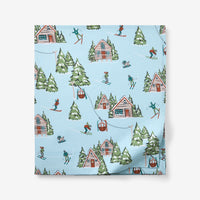 Holiday Print Classic Ultra-Cozy Cotton Flannel Flat Bed Sheet - Winter Day, Twin/Twin XL,Winter Day