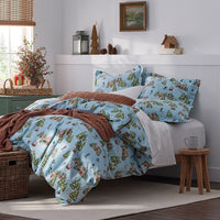 Holiday Print Classic Ultra-Cozy Cotton Flannel Flat Bed Sheet - Winter Day, Twin/Twin XL,Winter Day