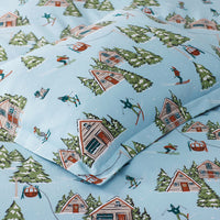 Holiday Print Classic Ultra-Cozy Cotton Flannel Flat Bed Sheet - Winter Day, Twin/Twin XL,Winter Day