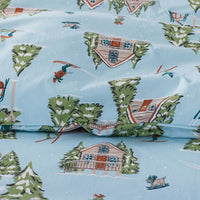 Holiday Print Classic Ultra-Cozy Cotton Flannel Flat Bed Sheet - Winter Day, Twin/Twin XL,Winter Day