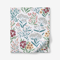 Holiday Print Classic Ultra-Cozy Cotton Flannel Flat Bed Sheet - Floral Spray, Twin/Twin XL,Floral Spray