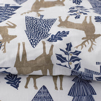 Holiday Print Classic Ultra-Cozy Cotton Flannel Fitted Bed Sheet - Deer Path, Twin XL,Deer Path